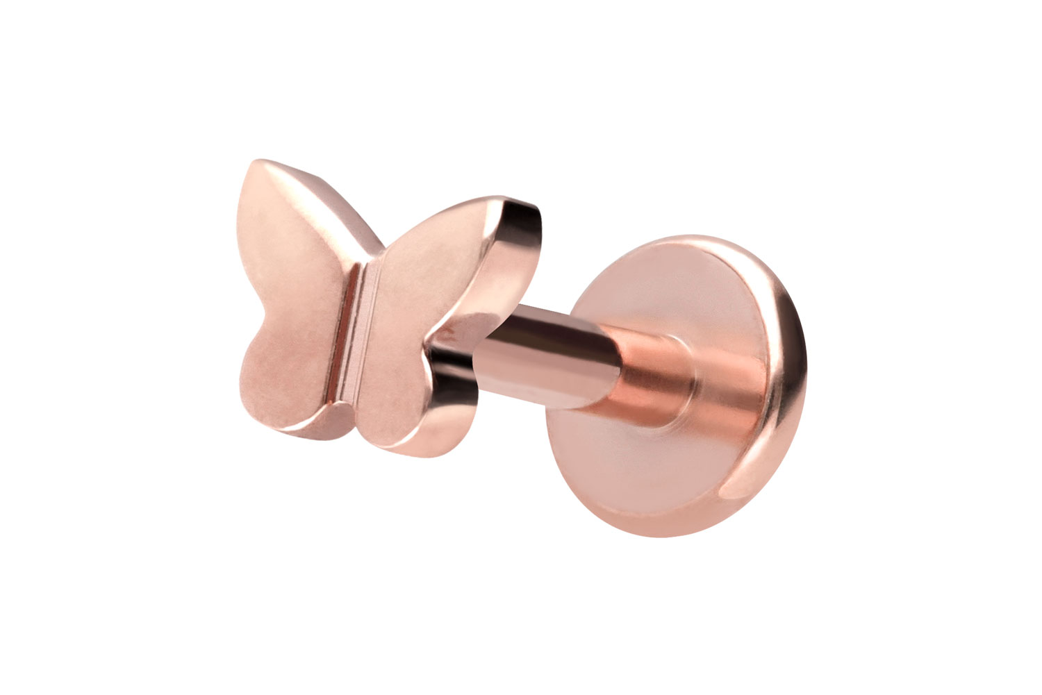 Titan Labret Piercing mit Innengewinde SCHMETTERLING